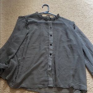 Who What Wear Checkered Blouse